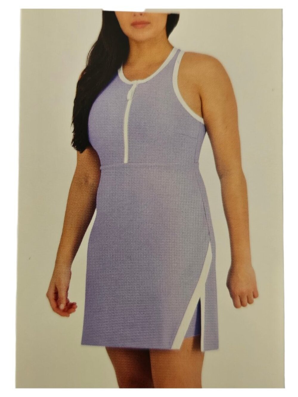 Sage Collective Pale Iris Blue New Racerback Quarter Zip Athletic Tennis Dress S